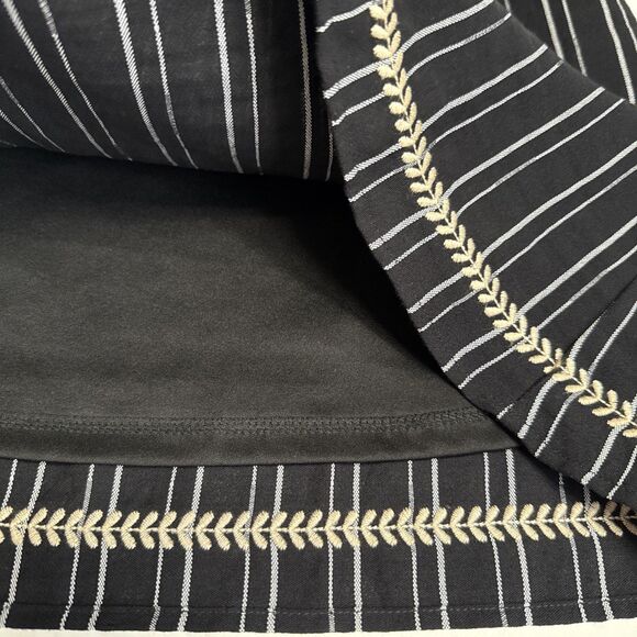 THML Small Dress Embroidered Stripe Shift Flutter Sleeve Tassel Boho Floral - Picture 7 of 9